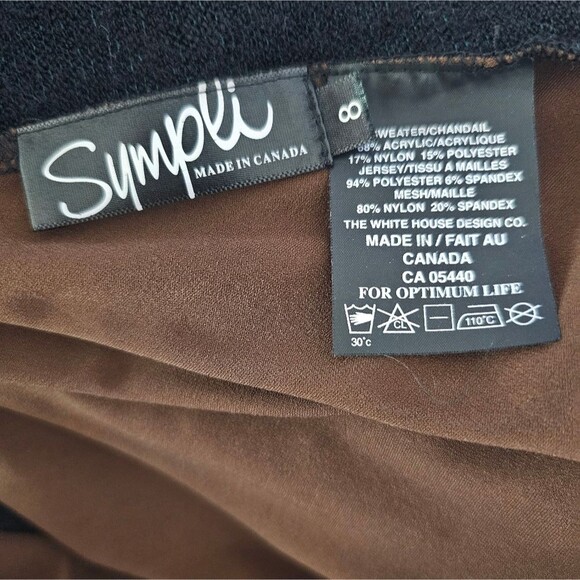 Sympli Two-Tone Asymmetrical Tank Top Sz 8 Black Brown Artsy Layering Lagenlook - Picture 13 of 14